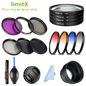 Filters Uv Cpl Nd Fld Graduated Colour Close Up Filter Kit & Lens Hood Cap for Sony Zve10 A6400 A6300 A6100 A6000 A5100 1650mm Lens