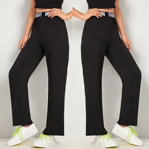 Yoga Outfits Fashion Pants Womens Letter Mid Waist Casual Loose Elastic Trousers Wide Leg Sportswear For Yoga#35