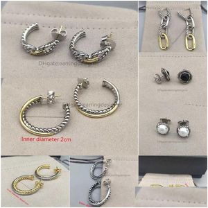 Stud Pearl Earrings Hoops Wholesale Luxury Crystal Rhinestone Geometric Fashion Jewelry Dingle Earring Designer för kvinnor 2023 Trendy Otsf6
