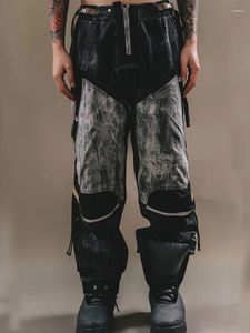 Мужские брюки мужчины большие карманы бегают стереоскопические сплайсинг отходов в стиле почвы груз пестливые брюки мужские
