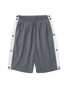 Men's Shorts Men Tear Away Basketball Elastic Waist Split Button Post Short Pants Casual Athletic Joggers With Pockets