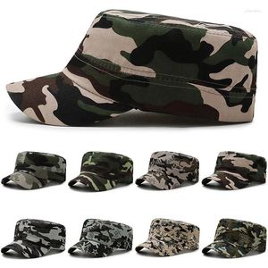 Berets Men Women Flat Top Hat Cadet Army Hats Camouflage Outdoor Military Sport SunScreen Fishing Adjustable Snapback Caps