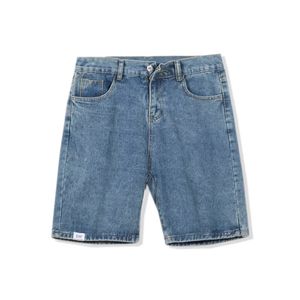 Summer Mens Casual Blue Denim Shorts Male Y2k Korean Fashion Thin Straight Quarter Jeans 240422