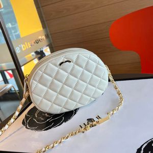 Vintage Oval Women Mini Makeup Bag 19CM Lambskin Matelasse Chain Crossbody Shoulder Bag Evening Clutch Adjustable Chain Coin Purse Card Holder Key Pouch Pochette