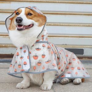Köpek giyim evcil hayvan kapşonlu yağmurluk şık hafif su geçirmez PU güvenlik yansıtıcı çizgiler nefes alabilen yağmur ceket açık giysiler