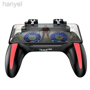 Spelkontroller Joysticks 2022 Ny H10 PUBG -spelkontroller Gamepad för mobiltelefonspelskytt Joystick Pugb Helper Gamepad med två fans D240424