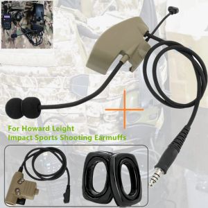 Hörlurar Taktiskt headset Elektroniska skytte öronmuffar med extern mikrofonpaket för Howard Leight Impact Sports Tactical Headset