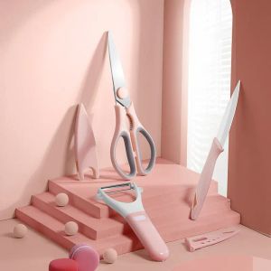 Knives Household Kitchen Scissors Set Multifunctional Fruit Scissors Combination Set Stainless Steel Supplementary Food Scissors Strong