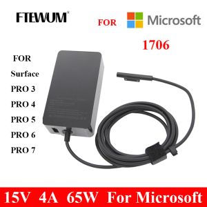 Chargers Ftewum Charger 15V 4A 65W Adapter laptopa dla Microsoft Surface Book Pro3 Pro4 Pro5 Pro6 Pro7 1706 AC DC Fast Power Charger