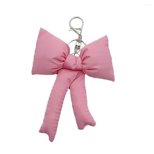 Portachiavi eleganti tinalchi rosa crallino grande bowknot keyring semplice anelli tasti di telefono zaino zaino zaino a ciondolo dolce coppia regalo catene regalo