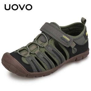 Sandały Uovo 2024 Nowe dzieci letnie buty mody oddychające małe dzieci obuwie dla chłopców sandały plażowe rozmiar nr 25-35 240423