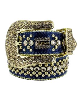 Cintura BB maschile Luxury Hip-hop Personalized Belt Rhinestone Lettera Logo Cintura a diamante Full Diamond For Women