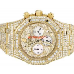 Swiss Luxury Watches AP Automatic Watch Mens 39mm Audemar Pigue Royal Oak 18k Gold Belt Vs Diamond HBQO