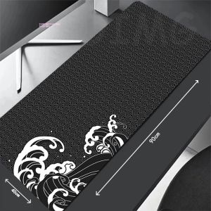 Pads Wave Design Large Mousepad Gamer Mousepads Keyboard Mat Desk Rug Natural Rubber Pc HD Desk Mats Company Mouse Pad For Gift