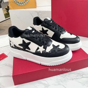 Läder sneakers tjock tränare casual super ny låg designer skor ensamstående kvinnas stjärna mode mångsidiga äkta 670o