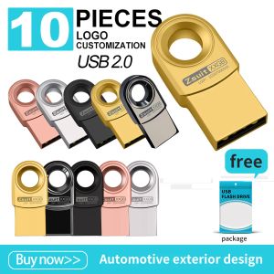 Antriebe Newes 10pcs Mini USB Sticks 4 GB Kreative Speicherplatte 16G Highspeed USB Flash Drive 64G kostenloses Logo Geschenk U Stick wasserdicht u Festplatte