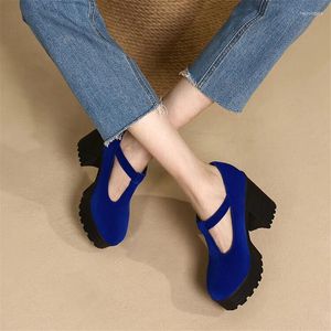 SURET Buty Pxelena Spring Summer Retro Chunky Block High Heels platform