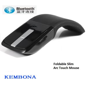 Ratos kembona 2,4 GHz sem fio Bluetooth mouse digital arco touch mouse camundongos laptop dobráveis para laptop de superfície da Microsoft