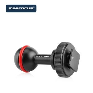 Kameras Minifokus kalter Hot Shoe Ball Mount Arms Basisadapter Umdrehen zum Tauch von Gehäusearmsystemen Unterwasserfotografie