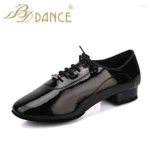 Dance Shoes TOP Latin Shoe Modern Men Cowhide Two-point Sole Oxford Cloth Grid Pattern Authentic Sock Bag BDDANCE309 Breathable