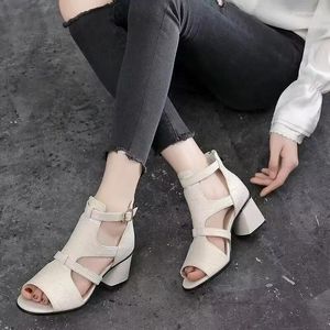 Casual Shoes Women Sandal Ladies Chunky Heel Elegant Summer Slippers Out Open Toes Female Slides Fashion Woman High Zapatillas Mujer