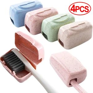 Heads 4Pcs Toothbrush Head Cover Caps Portable Tooth Brush Holder Protector Case for Travel Outdoor Camping Bathroom Organizer Box