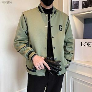 Men's Jackets Mens baseball jacket button standing collar jacket casual street clothing 2023 spring/summer slim fit jacket mens hip-hop bomber jacketL2404