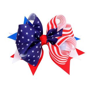 Giornata dell'indipendenza Bowknot Hairpins 4 luglio Capelli per capelli Clip American Flag American Paper Accessori per capelli