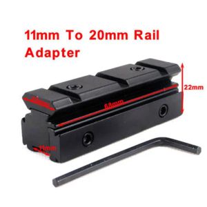 Optics Trirail Dovetail da 11 mm a 20 mm Weaver Adattatore Rail Picatinny Adattatore tattico Accampate di cannocchiale Accessori
