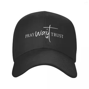 Top kapakları klasik dua bekle güven beyzbol şapkası erkek kadınlar ayarlanabilir İsa Hıristiyan Alıntı Baba Şapka Açık Snapback