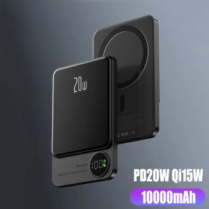 Przypadki 10000 mAH MACSAFE MAGLITIC Power Bank PD20W 15W bezprzewodowa szybka ładowarka Zewnętrzna pomocnicza akumulator dla Magsafe iPhone 15 14 13