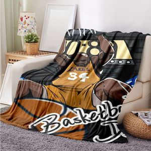 Jogador de basquete de desenhos animados Shawl Sports Sports Sports Boy Almoço Decoração Dormitório Ar-condicionado