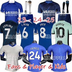 24 25 Nkunku Jackson Soccer Jerseys Caeedo Disasi Enzo Fernandez Mudryk James Sterling Cucurella Lavia Palmer Chukwuemeka Футбольная рубашка мужчины дети дети