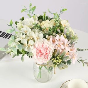 Decorative Flowers Nordic Artificial Bouquet Outdoor Garden For Decoration Wedding Gifts Women Fake Home Decor Vase Accessories