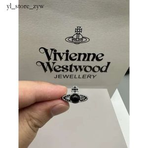 新しいデザイナーViviane Westwood Ring Empress Dowager XIS高品質の土星回転可能なガラスビーズマイクロセットジルコンリング小さくてハイエンドエレガントでジュエリー