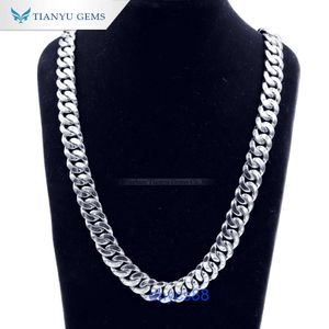 Tianyu Gems Custom 16mm 8mm 925 prata esterlina miami sólido 18k 14k Real Gold Cuban Link Chains for Men