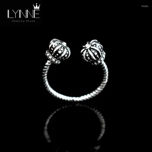 Clusterringe Mode Schmuck antike silbergepackte Crown Wishbone Open Womengirl Geschenk Vintage Style Verstellbarer Finger Ring