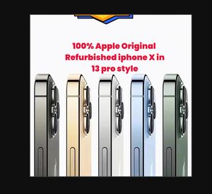 100% Apple Original Refurbished iphone X in 13 pro style phone Unlocked with 13pro box&Camera appearance 3G RAM 256GB ROM smartphone