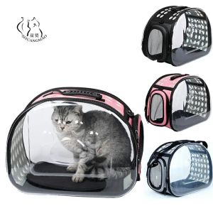 バッグペットドッグキャットバックパック旅行猫キャリアダブルショルダーバッグスペースカプセル猫バックパック小さなペットハンドバッグキャットを運ぶ