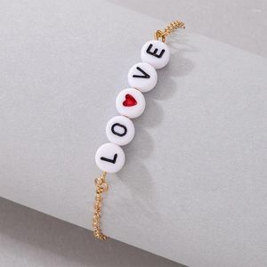 Braccialetti Link Love Bracciale singolo in perline Donne semplici fatti fatti a mano versatili per le donne gioielli di moda