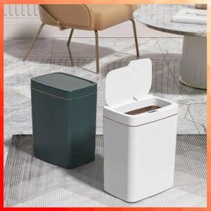 Disposers Electronic Trash Can 15L lub 18L Inteligentne śmieci w łazience mogą automatyczne worki bezdotykowe Wąskie inteligentne czujnik śmieciowy bin Smart Home