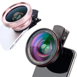 Filtri 0,45x 0,6x (120 gradi) Angolo largo + Lensino macro 15x in 1 in 1 Kit per fotocamera per telefono cellulare Kit 4K HD Metal per smartphone