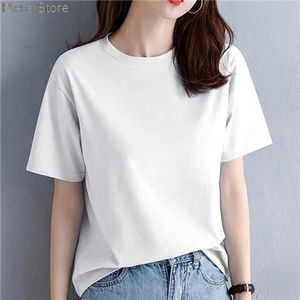 Frauen T-Shirt 2024 mehrfarbig Farbe Tee Frauen M-2xl Harajuku White Womens T-Shirt weiblich O-Neck Koreaner Sommer Top Basic T-Shirt Dropshipping 240423