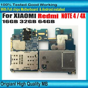 Antenna Mobile Electronic Panel Mainboard Motherboard Unlocked With Full Chips Circuits för Xiaomi Redmi Note 4X Note 4 Logic Board