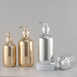 Storage Bottles 300ml Hand Soap Dispensers Gold Chrome Liquid Rust-proof Round Bathroom Kitchen Accessory