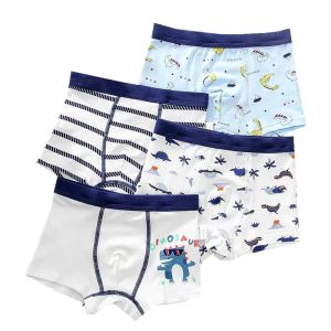 Roupa íntima 4pcs/lote de algodão boxeador boxeador bebê calcinha de calcinha para meninos adolescentes cuecas 212y