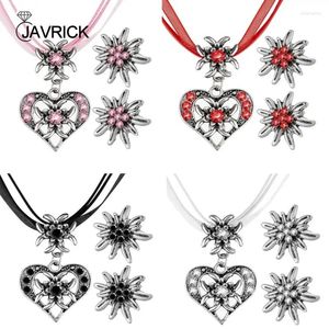 Orecchini di collana set gioielli per donne cuore Edelweiss Marsuali di matrimonio eleganti