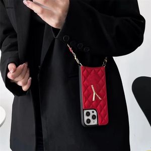 Роскошные чехлы для телефона Crossbody Fashion Leather Iphone для iPhone для 14promax 13 12 11pro 12pro Дизайнерский дизайнер Mens Womens Shockper Shock Case iPhone