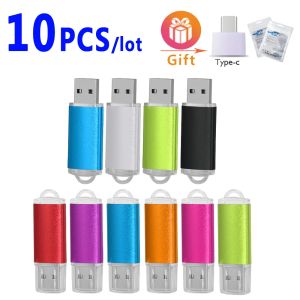 Drives 10pcs/Lot USB 2.0 Flash Drive Multi -Color 128G 64 ГБ 32 ГБ 4 ГБ флэш -накопитель флэш -память