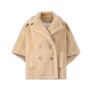 Designermäntel Kaschmirschichten Luxusmäntel Frauenmäntel Maxmaras können maßgeschneiderte Damen, die Lose sitzende Teddy Bear Cape Deckmantel haben